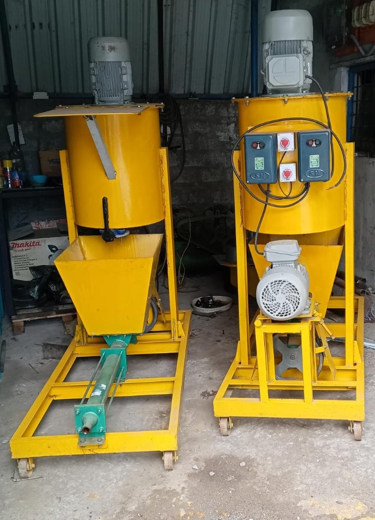 Vertical Type Cement Grout Mixer Pump (Yellow)